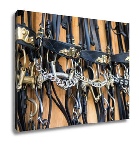 Gallery Wrapped Canvas, Briddles In Spanish Horse Riding School